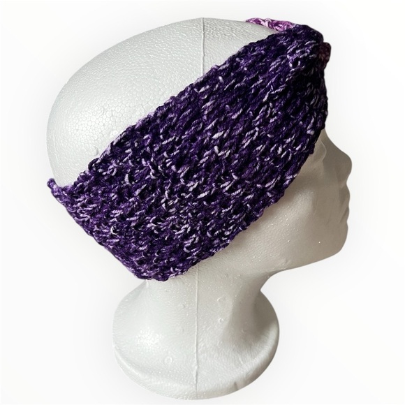 Handmade‎ Purple Twisted Knitted Headband - Picture 3 of 3